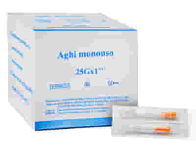 AGO IPODERMICO GAUGE 25 LUNGHEZZA 25 MM STERILE MONOUSO 100 PEZZI