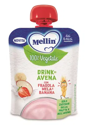MELLIN POUCH AVENA MELA FRAGOLA BANANA 90 G MELLIN POUCH AVENA MELA FRAGOLA BANANA 90 G