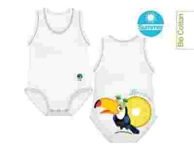 BODY 0-36M BIO COTTON SUMMER TROPICAL SUMMER TUCANO