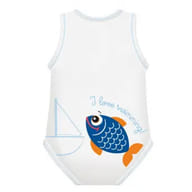 BODY 0-36M BIO COTTON SUMMER SEALIFE PESCE AZZURRO
