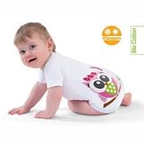 BODY 0-36M BIO COTTON 4SEASON OWL FRIENDS GUFO ROSA 3 PEZZI