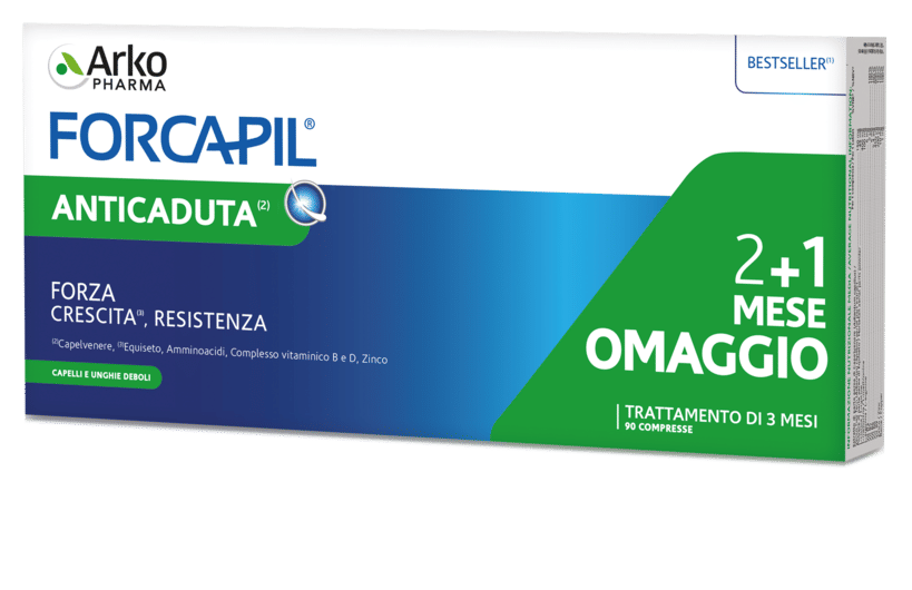 FORCAPIL ANTICADUTA 90CPR 2+1 MESE IN OMAGGIO