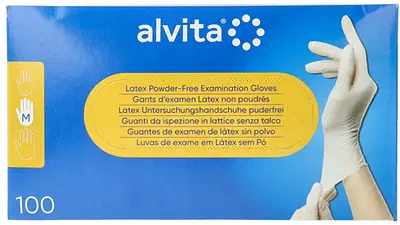 GUANTI DA ISPEZIONE ALVITA IN LATTICE SENZA TALCO M 100 PEZZI GUANTI DA ISPEZIONE ALVITA IN LATTICE SENZA TALCO M 100 PEZZI