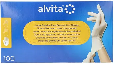 GUANTI DA ISPEZIONE ALVITA IN LATTICE SENZA TALCO L 100 PEZZI GUANTI DA ISPEZIONE ALVITA IN LATTICE SENZA TALCO L 100 PEZZI