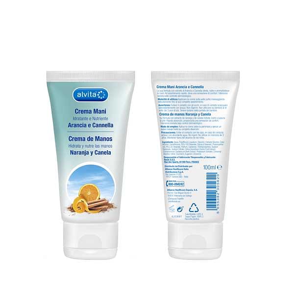 Alvita Crema Mani Arancia E Cannella 100 Ml