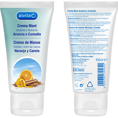 ALVITA CREMA MANI ARANCIA E CANNELLA 100 ML