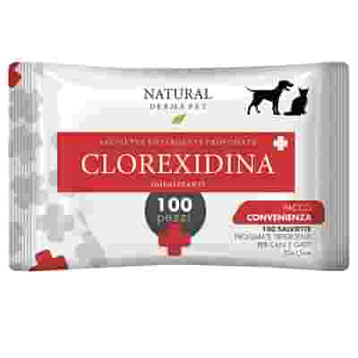 NATURAL DERMA PET SALVIETTINE DETERGENTI CLOREXIDINA 100 PEZZI