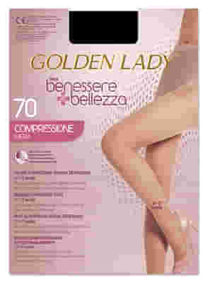 COLLANT GOLDEN LADY BENESSERE+BELLEZZA 70 DENARI COMPRESSIONE MEDIA 15-17 MMHG NERO M