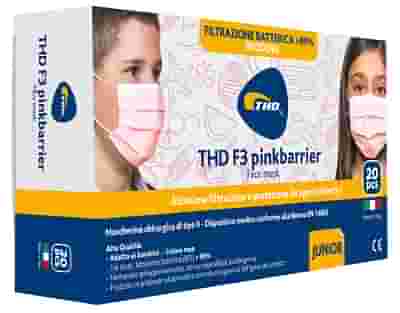 MASCHERINA CHIRURGICA THD MASK F3 PINKBARRIER TAGLIA JUNIOR 20 PEZZI