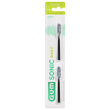 GUM SONIC DAILY SPAZZOLINO BATTERIA REFILL BLACK 2 PEZZI
