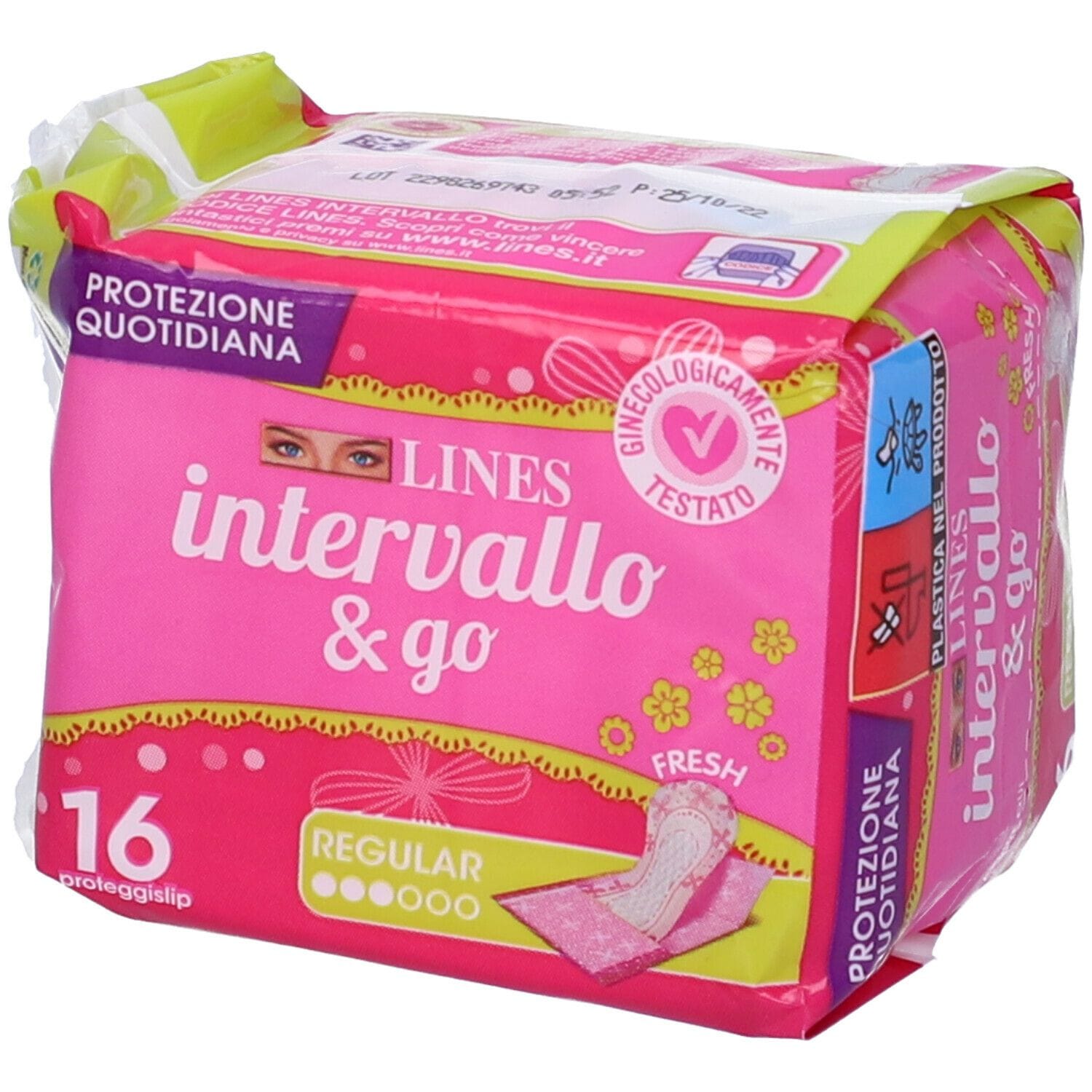 Proteggislip Lines Intervallo Fresh&Go Ripiegati 16 Pezzi