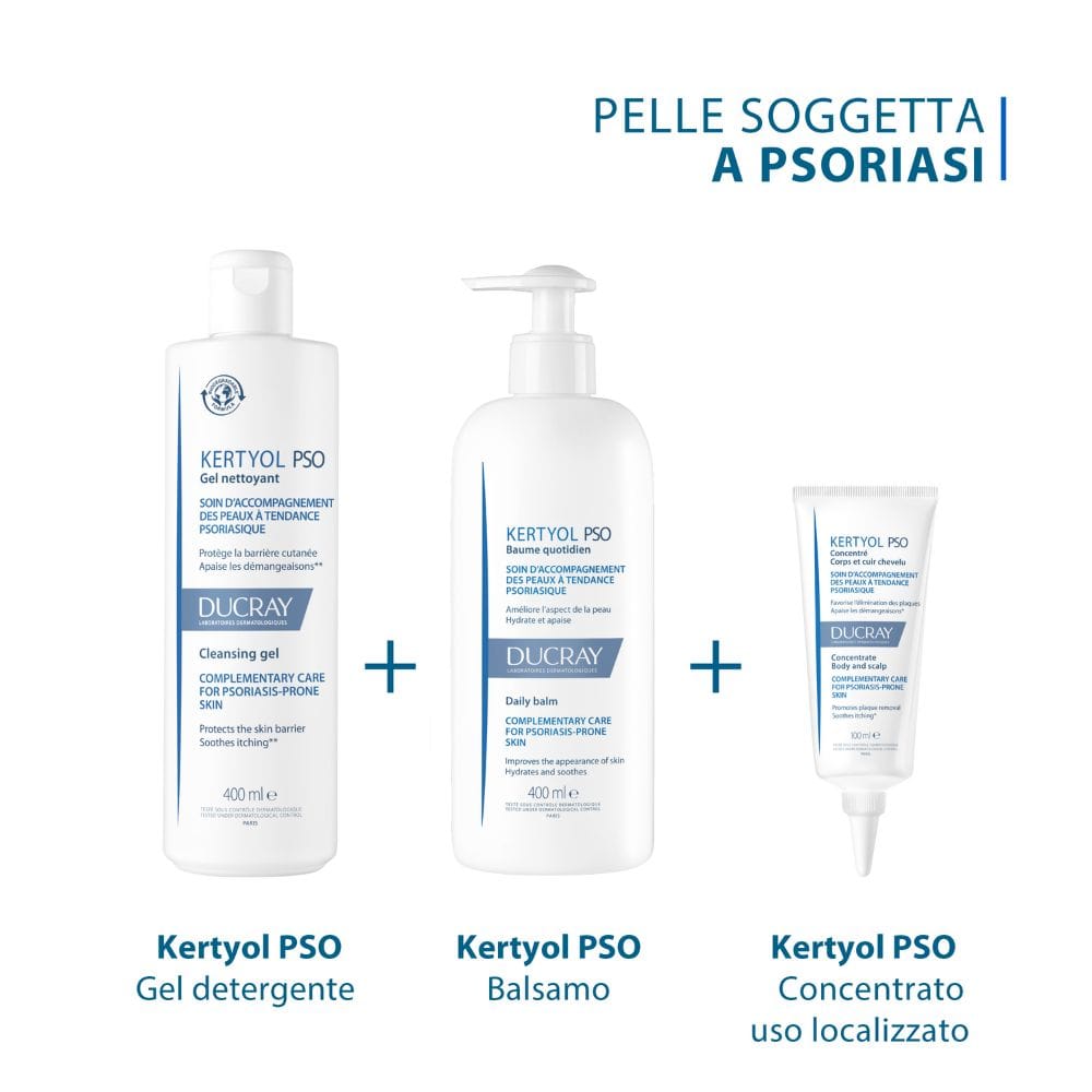Ducray Kertyol P.S.O. Shampoo trattante riequilibrante, Cuoio capelluto soggetto a psoriasi, Lenisce il prurito e limita la comparsa di placche, 125ml 