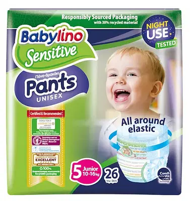 BABYLINO SENSITIVE PANTS PANNOLINI MUTANDINA UNISEX TAGLIA 510-16 KG 26 PEZZI BABYLINO SENSITIVE PANTS PANNOLINI MUTANDINA UNISEX TAGLIA 510-16 KG 26 PEZZI