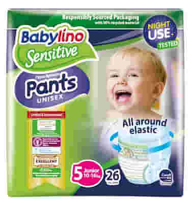 BABYLINO SENSITIVE PANTS PANNOLINI MUTANDINA UNISEX TAGLIA 510-16 KG 26 PEZZI