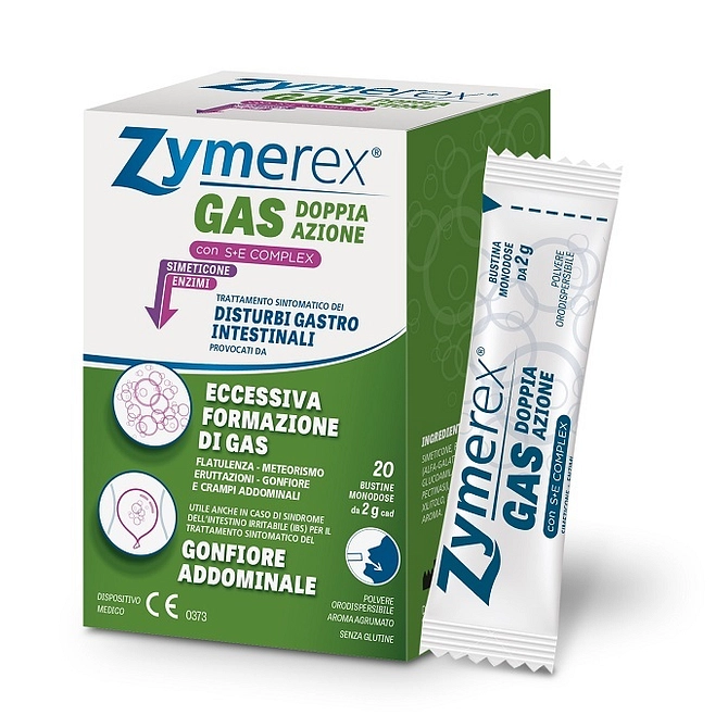 Zymerex Gonfiore Gas Doppia Azione Con S+E Complex 20 Bustine Monodose Da 2 G