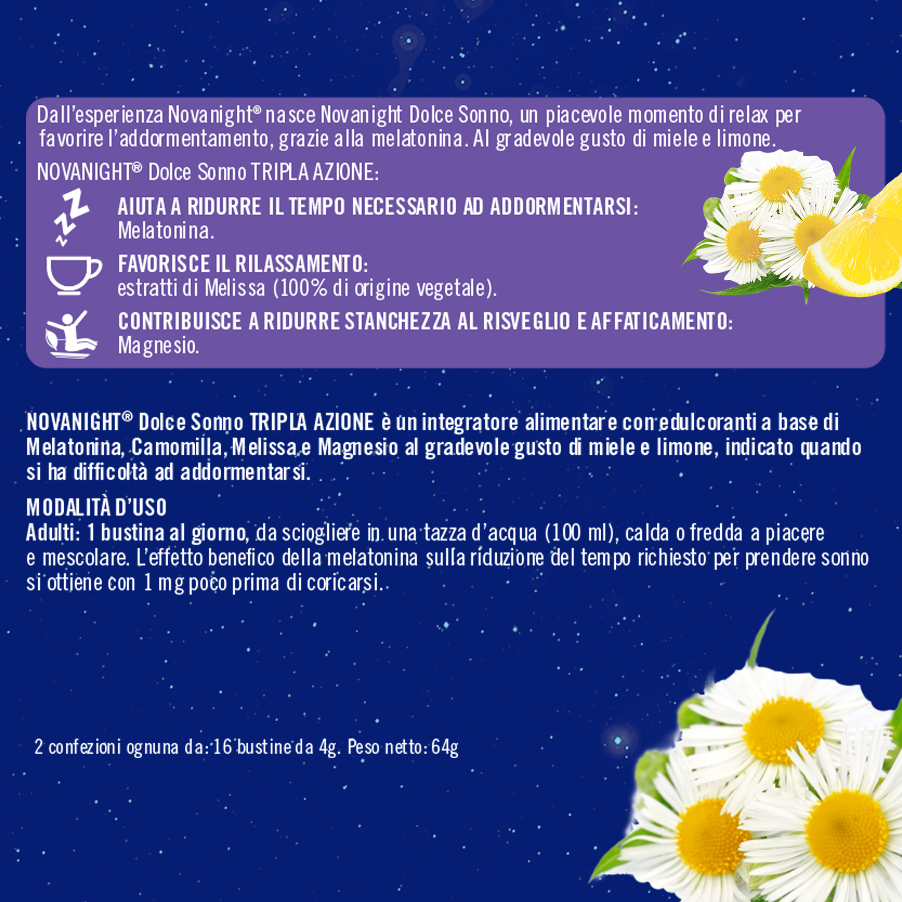 NOVANIGHT TRIPLA AZIONE DOLCE SONNO 30 BUSTINE