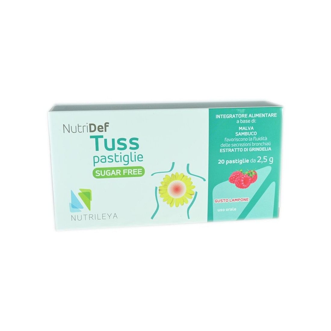 Nutridef Tuss Sugar Free Lampone 20 Pastiglie