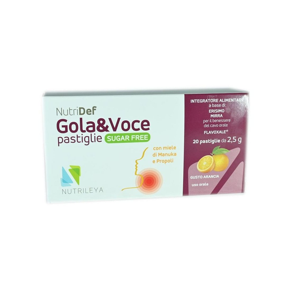 Nutridef Gola & Voce Sugar Free Arancia 20 Pastiglie