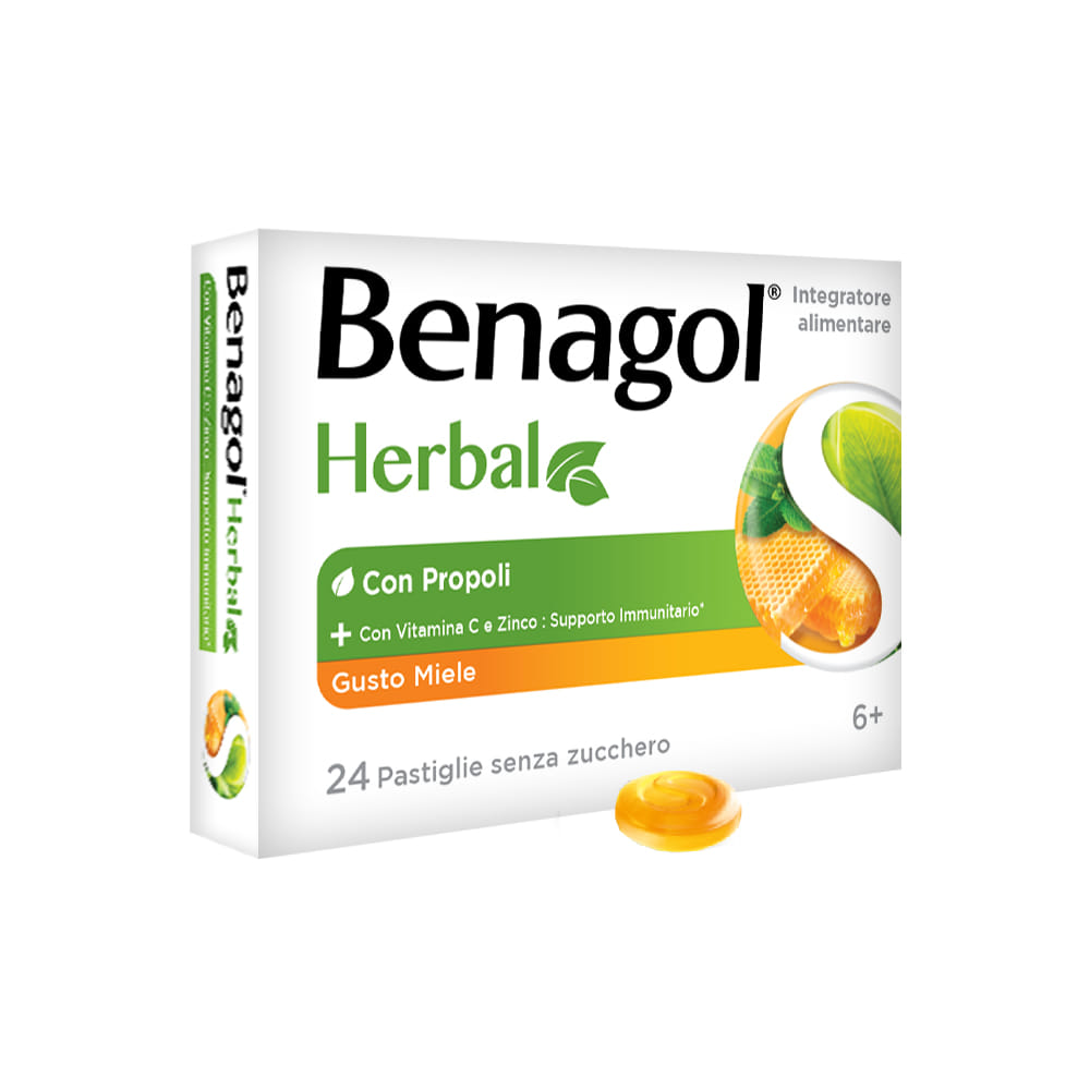 BENAGOL HERBAL MIELE 24 CPR