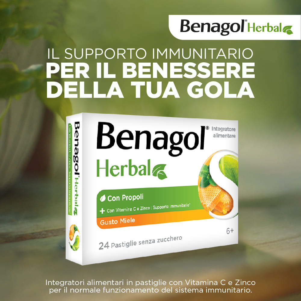 BENAGOL HERBAL MIELE 24 CPR