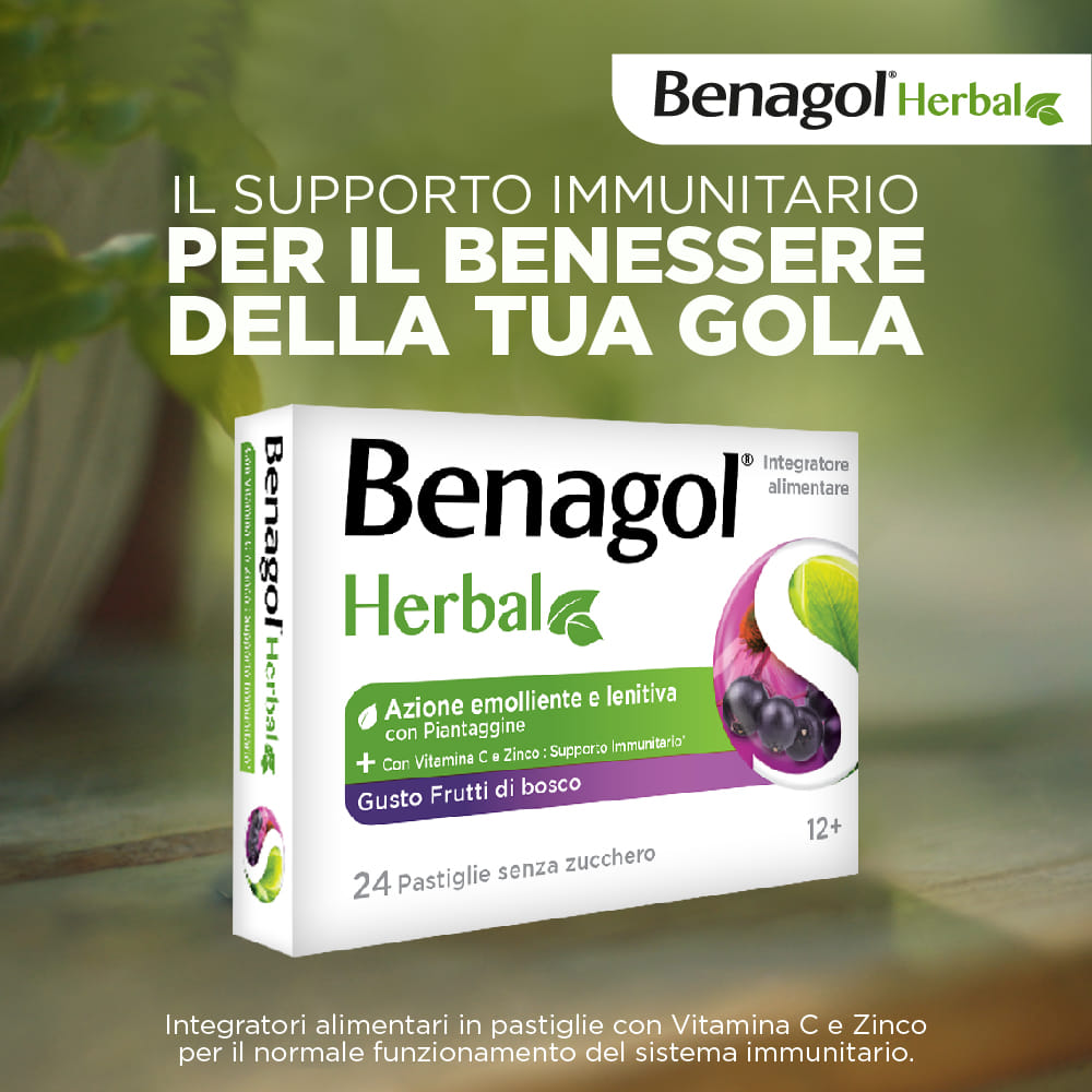 BENAGOL HERBAL FRUTTI DI BOSCO 24 PASTIGLIE