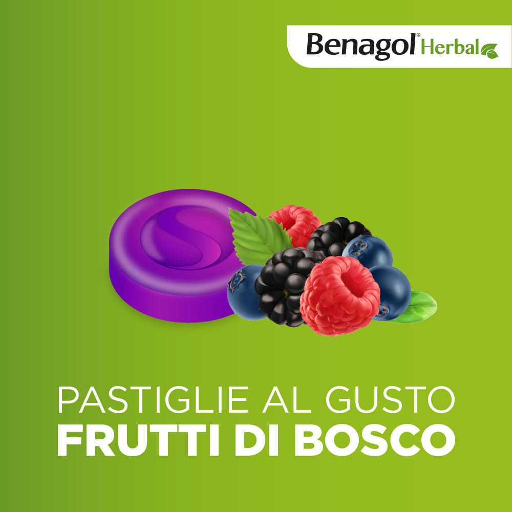 BENAGOL HERBAL FRUTTI DI BOSCO 24 PASTIGLIE