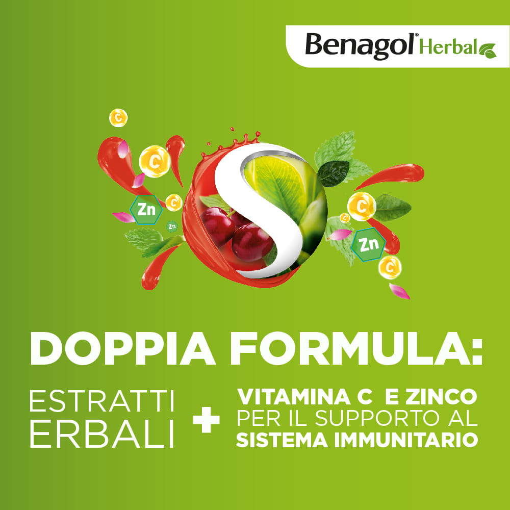 BENAGOL HERBAL MENTA E CILIEGIA 24 - NOVITA' pastiglie mal di gola