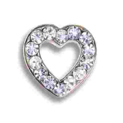 BJT256 ORECCHINI HEART PAVE STAINLESS STEEL