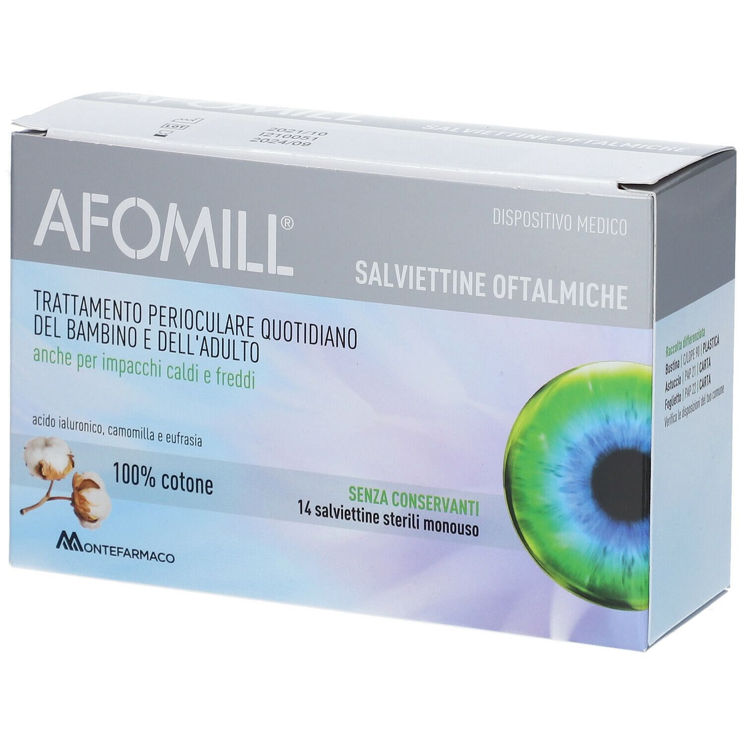 Afomill Salviettine Oftalmiche 14 Pezzi