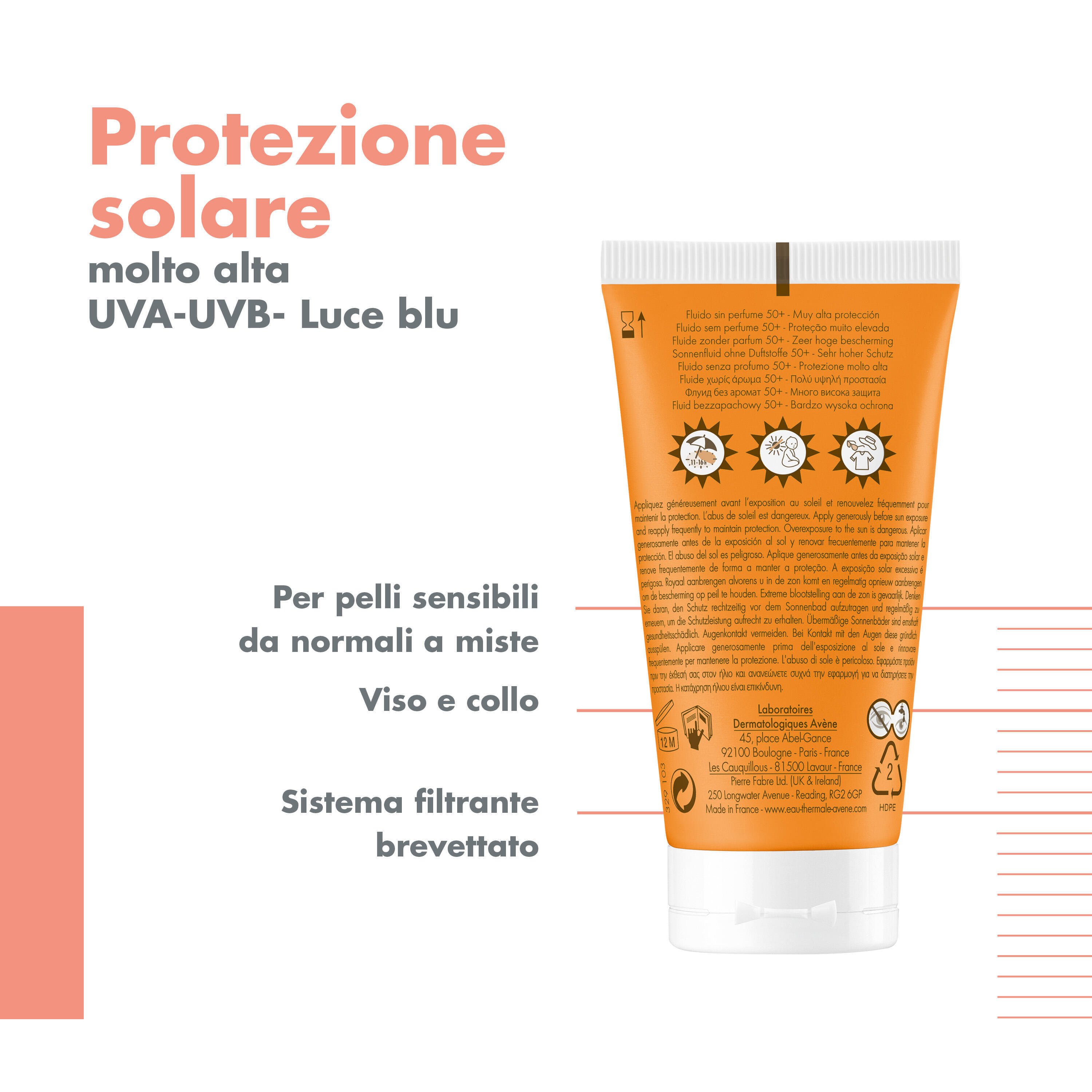 AVENE SOL FLUIDO SPF50+ SENZA PROFUMO NUOVA FORMULA 50 ML