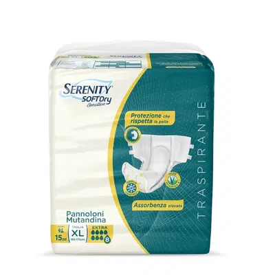 SERENITY PANNOLONE MUTANDINA SD SENSITIVE SUPER TAGLIA XL 15 PEZZI SERENITY PANNOLONE MUTANDINA SD SENSITIVE SUPER TAGLIA XL 15 PEZZI