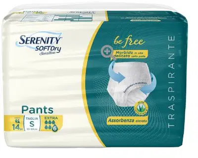 SERENITY PANTS SD SENSITIVE BE FREE SUPER TAGLIA S 14 PEZZI SERENITY PANTS SD SENSITIVE BE FREE SUPER TAGLIA S 14 PEZZI