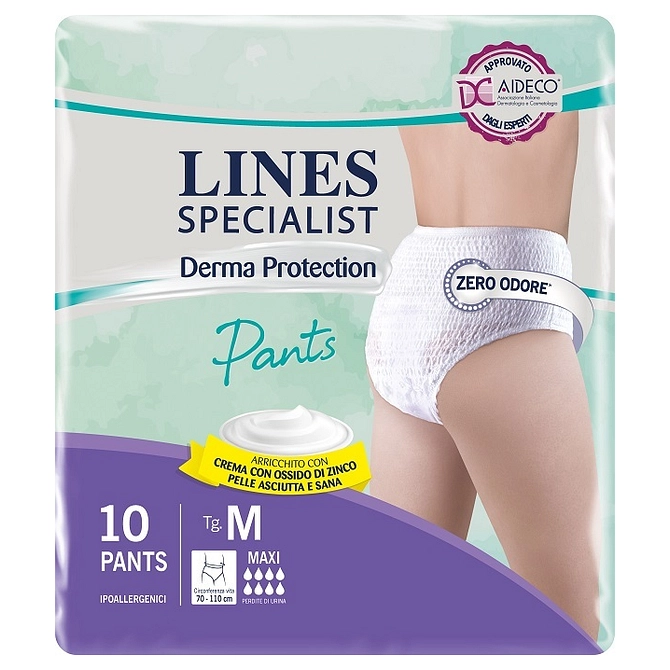 Pannolone Per Incontinenza Lines Specialist Derma Pants Maxi M 10 Pezzi