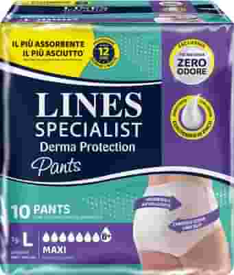 PANNOLONE PER INCONTINENZA LINES SPECIALIST DERMA PANTS MAXI L 10 PEZZI