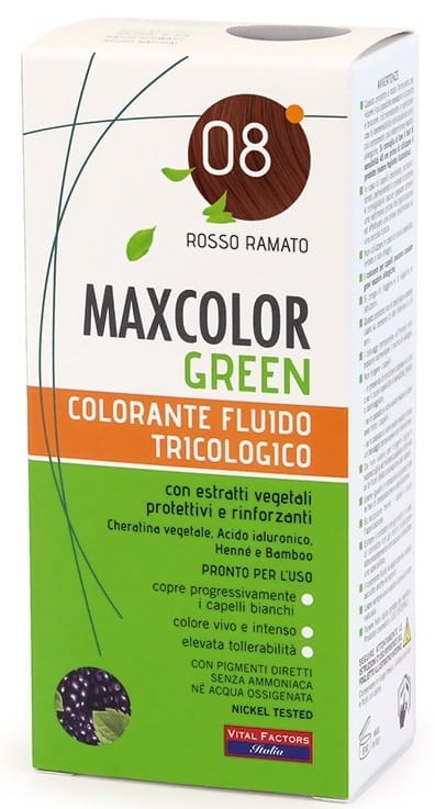 MAXCOLOR GREEN 08 ROSSO RAMATO 75 ML + BALSAMO 15 ML
