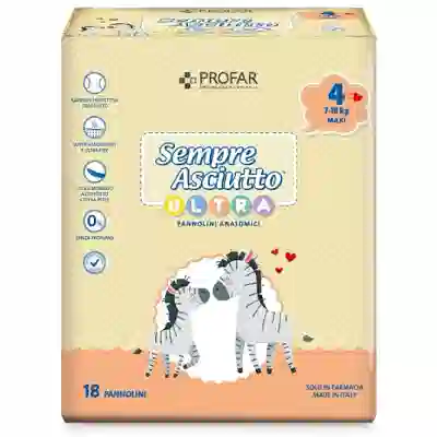 PANNOLINI PROFAR SEMPRE ASCIUTTO ULTRA MAXI 7/18 KG BIPACCO 18+18 PEZZI