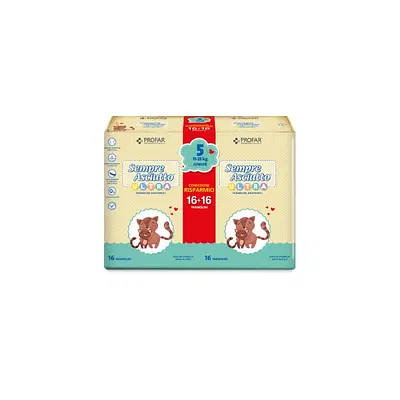 PANNOLINI PROFAR SEMPRE ASCIUTTO ULTRA JUNIOR 11/25 KG BIPACCO 16+16 PEZZI PANNOLINI PROFAR SEMPRE ASCIUTTO ULTRA JUNIOR 11/25 KG BIPACCO 16+16 PEZZI