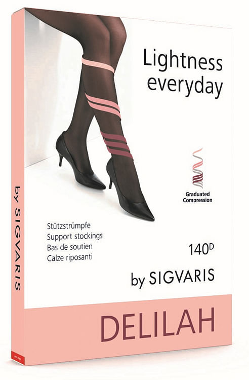 Sigvaris Delilah 140 Denari Flat Collant Nero 1