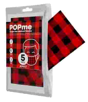 POPME MASCHERINA CHIRURGICA TIPO IIR TARTAN ROSSO BUSTA 5 PEZZI