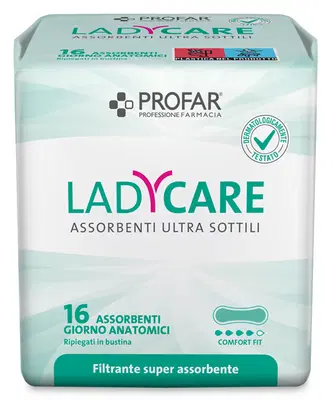 LADYCARE ASSORBENTI GIORNO ANATOMICI 16 PEZZI PROFAR LADYCARE ASSORBENTI GIORNO ANATOMICI 16 PEZZI PROFAR