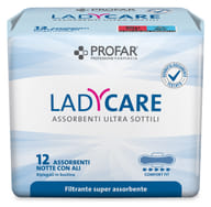LADYCARE ASSORBENTI NOTTE CON ALI 12 PEZZI PROFAR