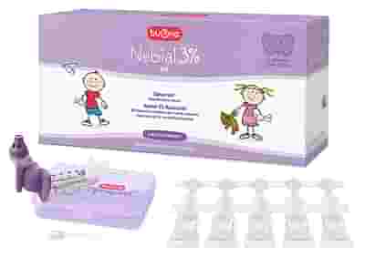 NEBIAL 3% KIT 20 FLACONCINI MONODOSE 5ML SOLUZIONE IPERTONICA CON ACIDO IALURONICO + NEBULIZZATORE SPRAY-SOL