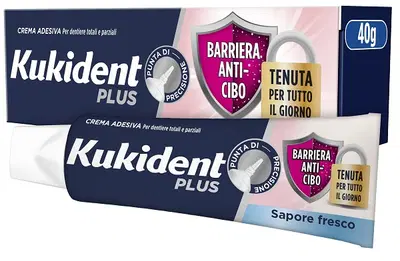 KUKIDENT PLUS BARRIERA ANTI-CIBO FRESCO CREMA ADESIVA DENTIERE 40 G KUKIDENT PLUS BARRIERA ANTI-CIBO FRESCO CREMA ADESIVA DENTIERE 40 G