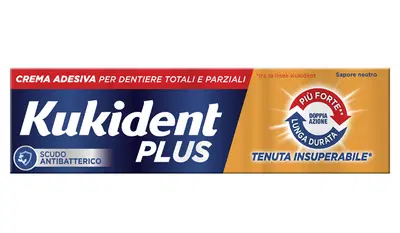 KUKIDENT PLUS DOPPIA AZIONE CREMA ADESIVA DENTIERE 40 G KUKIDENT PLUS DOPPIA AZIONE CREMA ADESIVA DENTIERE 40 G