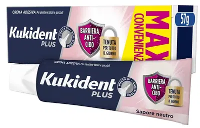 KUKIDENT PLUS BARRIERA ANTI-CIBO NEUTRO CREMA ADESIVA DENTIERE 57 G KUKIDENT PLUS BARRIERA ANTI-CIBO NEUTRO CREMA ADESIVA DENTIERE 57 G