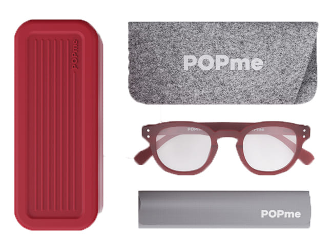 POPME GLASSES CHERRY RED +1