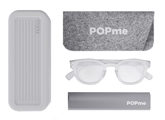 POPME GLASSES ICE WHITE +2,5