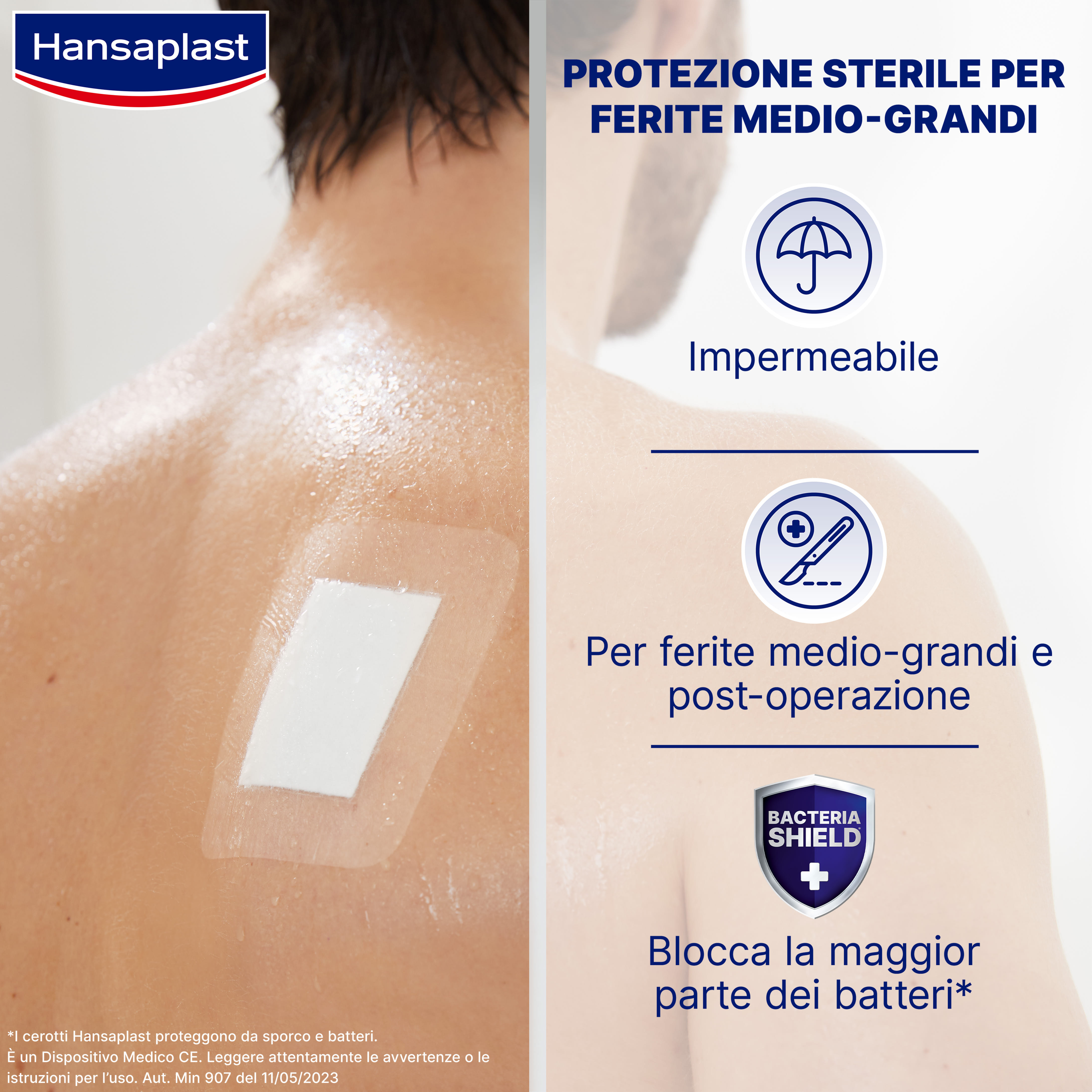 CEROTTO HANSAPLAST AQUA PROTECT XXL 8X10 CM 5 PEZZI