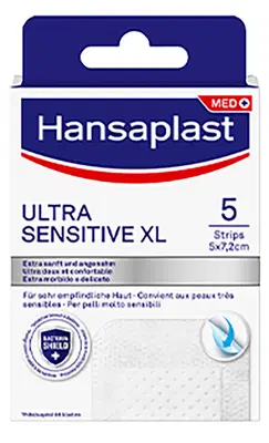 CEROTTO HANSAPLAST ULTRASENSITIVE XL 5 PEZZI CEROTTO HANSAPLAST ULTRASENSITIVE XL 5 PEZZI