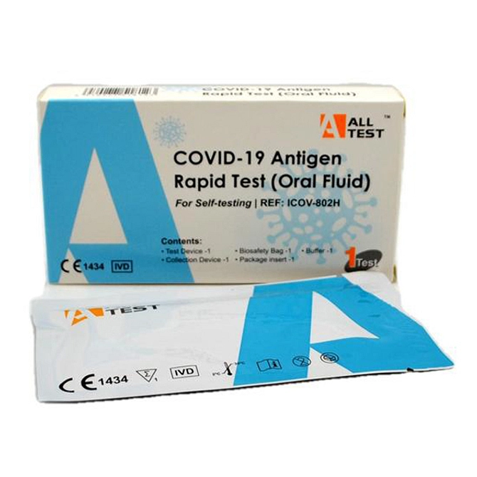 Test Antigenico Rapido Covid 19 Alltest Autodiagnostico Determinazione Qualitativa Antigeni Sars Cov 2 In Campioni Salivari Mediante Immunocromatografia